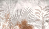  Фотообои Тропические деревья и листья на гранжевой текстуре Артикул u94642 на заказ по своим размерам от ТМ Walldeco в интерьере. Вариант 1