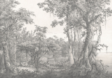  Фотообои Лесной пейзаж в винтажном стиле Артикул u95795 на заказ по своим размерам от ТМ Walldeco в интерьере. Вариант 1