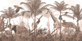  Фотообои Дизайн обоев тропических деревьев с животными Артикул u95906 на заказ по своим размерам от ТМ Walldeco в интерьере. Вариант 1
