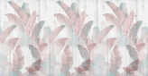  Фотообои Тропические листья на стене Артикул u96760 на заказ по своим размерам от ТМ Walldeco в интерьере. Вариант 1