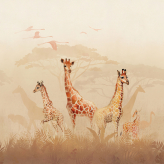  Фотообои Три жирафа Артикул aff_100130 на заказ по своим размерам от ТМ Walldeco в интерьере. Вариант 