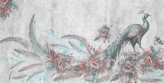  Фотообои Цветной павлин с цветами и большими перьями Артикул u96858 на заказ по своим размерам от ТМ Walldeco в интерьере. Вариант 1