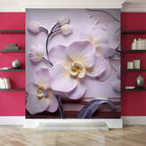  Фотошпалери 3d візерунок: рожеві орхідеї Артикул dec-2108 на замовлення за своїми розмірами від ТМ Walldeco в интерьере. Вариант 3