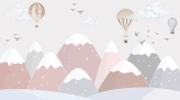 Фотообои Розовые снежные горы с шарами Артикул u95232 на заказ по своим размерам от ТМ Walldeco в интерьере. Вариант 1