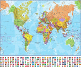  Фотообои Карта мира Артикул 33464 на заказ по своим размерам от ТМ Walldeco в интерьере. Вариант 10