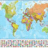  Фотообои Карта мира Артикул 33464 на заказ по своим размерам от ТМ Walldeco в интерьере. Вариант 9