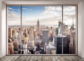  Фотообои Вид из окна на Нью-Йорк Артикул 31234 на заказ по своим размерам от ТМ Walldeco в интерьере. Вариант 7