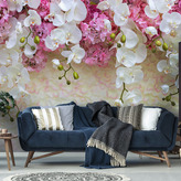  Фотообои Белые и розовые цветы Артикул 29513 на заказ по своим размерам от ТМ Walldeco в интерьере. Вариант 7
