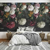  Фотообои Цветы на чёрном фоне Артикул 34204 на заказ по своим размерам от ТМ Walldeco в интерьере. Вариант 4