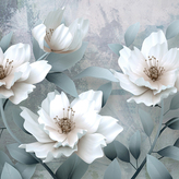  Фотообои Белые нежные цветы Артикул dec_5722 на заказ по своим размерам от ТМ Walldeco в интерьере. Вариант 