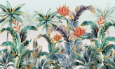  Фотообои Разноцветные джунгли Артикул u18145 на заказ по своим размерам от ТМ Walldeco в интерьере. Вариант 4