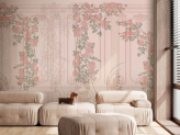  Фотообои Розы нарисованы на стене в стиле барокко, рококо Артикул u97023 на заказ по своим размерам от ТМ Walldeco в интерьере. Вариант 