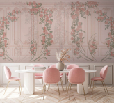  Фотообои Розы нарисованы на стене в стиле барокко, рококо Артикул u97023 на заказ по своим размерам от ТМ Walldeco в интерьере. Вариант 1