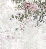  Фотообои Винтажные цветы на мраморной стене Артикул u97046 на заказ по своим размерам от ТМ Walldeco в интерьере. Вариант 2