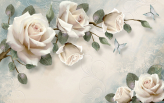  Фотообои Винтажные розы Артикул 34024 на заказ по своим размерам от ТМ Walldeco в интерьере. Вариант 9