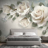  Фотообои Винтажные розы Артикул 34024 на заказ по своим размерам от ТМ Walldeco в интерьере. Вариант 4