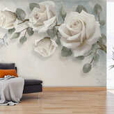 Фотообои Винтажные розы Артикул 34024 на заказ по своим размерам от ТМ Walldeco в интерьере. Вариант 6