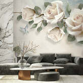  Фотообои Винтажные розы Артикул 34024 на заказ по своим размерам от ТМ Walldeco в интерьере. Вариант 7