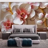  Фотошпалери Орхідеї красивого відтінку Артикул 35492 на замовлення за своїми розмірами від ТМ Walldeco в интерьере. Вариант 3