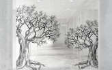  Фотообои Два дерева Артикул dec_17099 на заказ по своим размерам от ТМ Walldeco в интерьере. Вариант 9