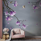  Фотообои Фиолетовое цветение Артикул dec_9200 на заказ по своим размерам от ТМ Walldeco в интерьере. Вариант 5