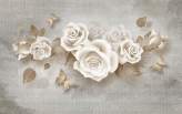  Фотообои Белые глянцевые розы Артикул u24920 на заказ по своим размерам от ТМ Walldeco в интерьере. Вариант 