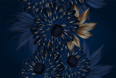  Фотообои Цветы и листья хризантемы Артикул u72140 на заказ по своим размерам от ТМ Walldeco в интерьере. Вариант 2