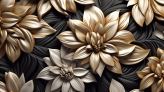  Фотообои Черно-золотые цветы с эффектом 3Д Артикул u95252 на заказ по своим размерам от ТМ Walldeco в интерьере. Вариант 1