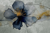  Фотообои Акварельный цветок на фоне абстрактной волны Артикул u95658 на заказ по своим размерам от ТМ Walldeco в интерьере. Вариант 1