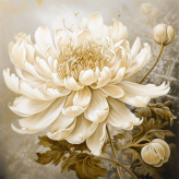  Фотообои Золото-белый цветок на черном мраморном фоне Артикул u97103 на заказ по своим размерам от ТМ Walldeco в интерьере. Вариант 