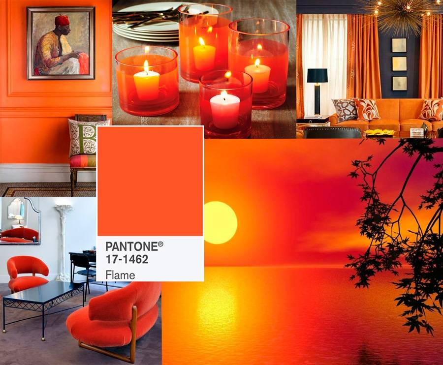 оранжевый декор в дизайне интерьера