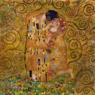 Картины поцелуй пара влюбленные картина Климт