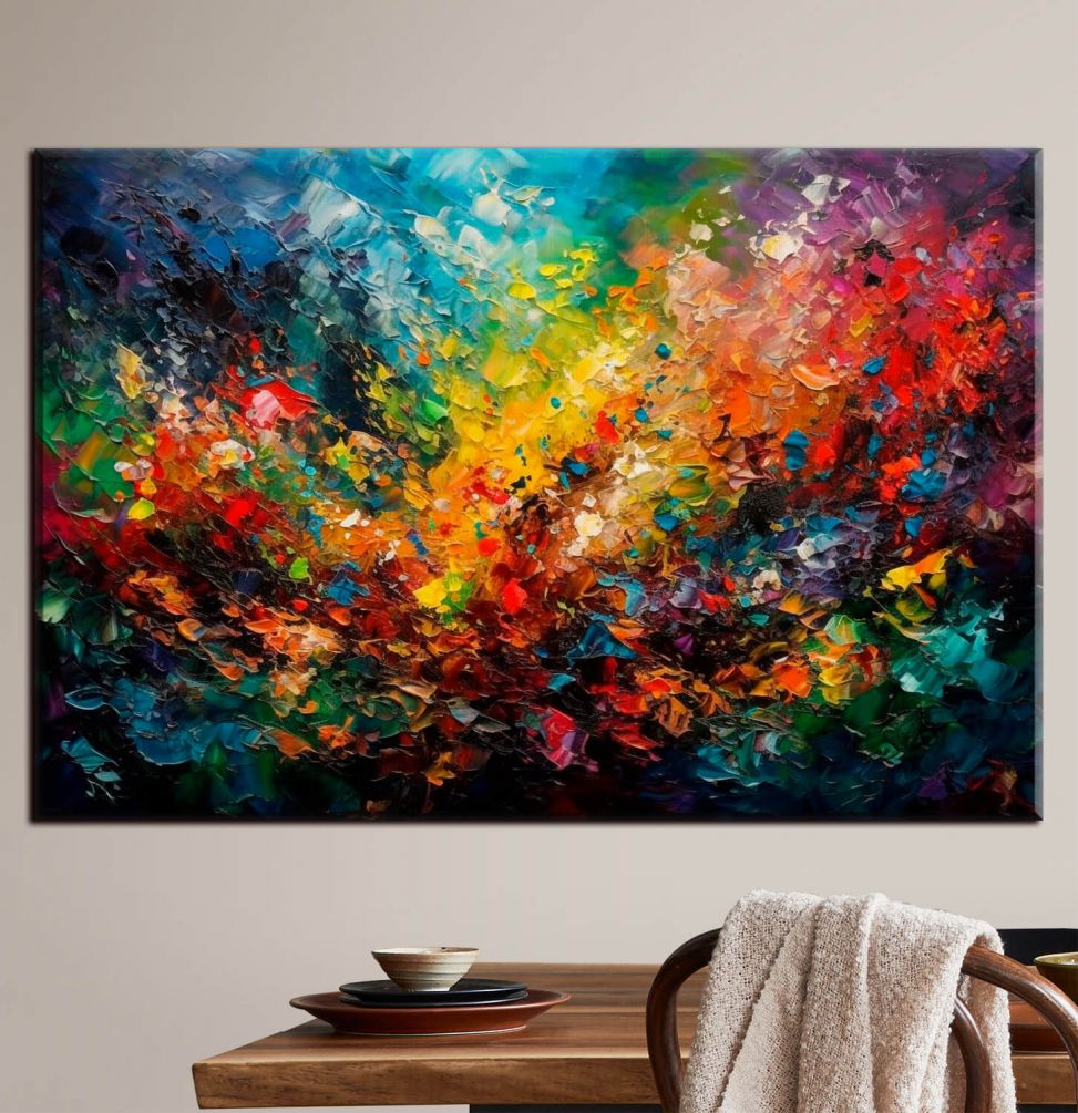Картина Фон из диких и разных цветов, наложенных друг на друга Артикул s34451, купить картину на холсте ТМ Walldeco