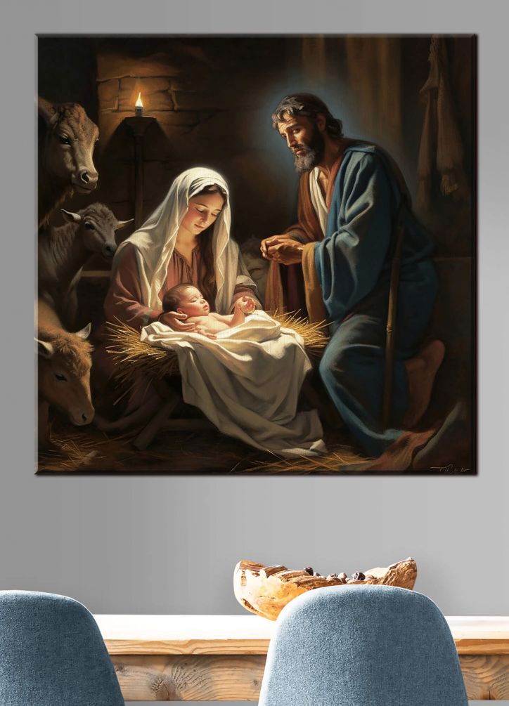 Картина Святое семейство, Иисус, Мария и Иосиф Артикул s33488, купить картину на холсте ТМ Walldeco