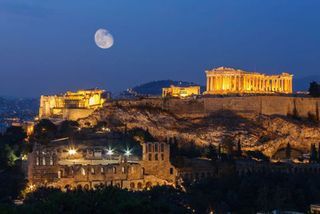 Фотошпалери Афіни Греція храм ніч
