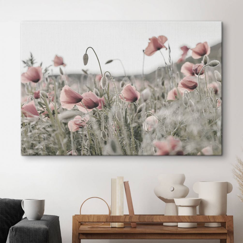 Картина Маки в приглушенных цветах Артикул s35592, купить картину на холсте ТМ Walldeco
