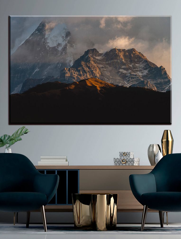 Картина Облака над горой в Гималаях Артикул s33610, купить картину на холсте ТМ Walldeco
