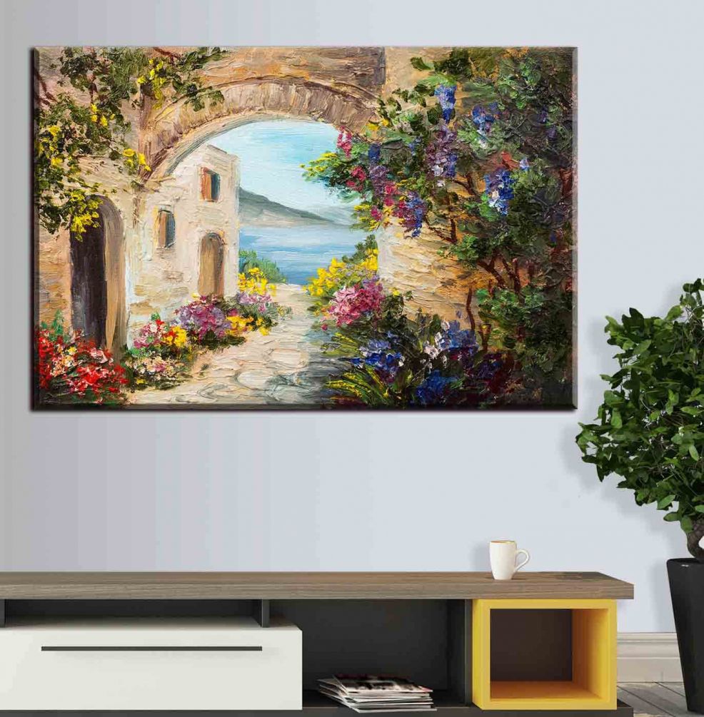 Картина Картина маслом - дом у моря Артикул s34617, купить картину на холсте ТМ Walldeco