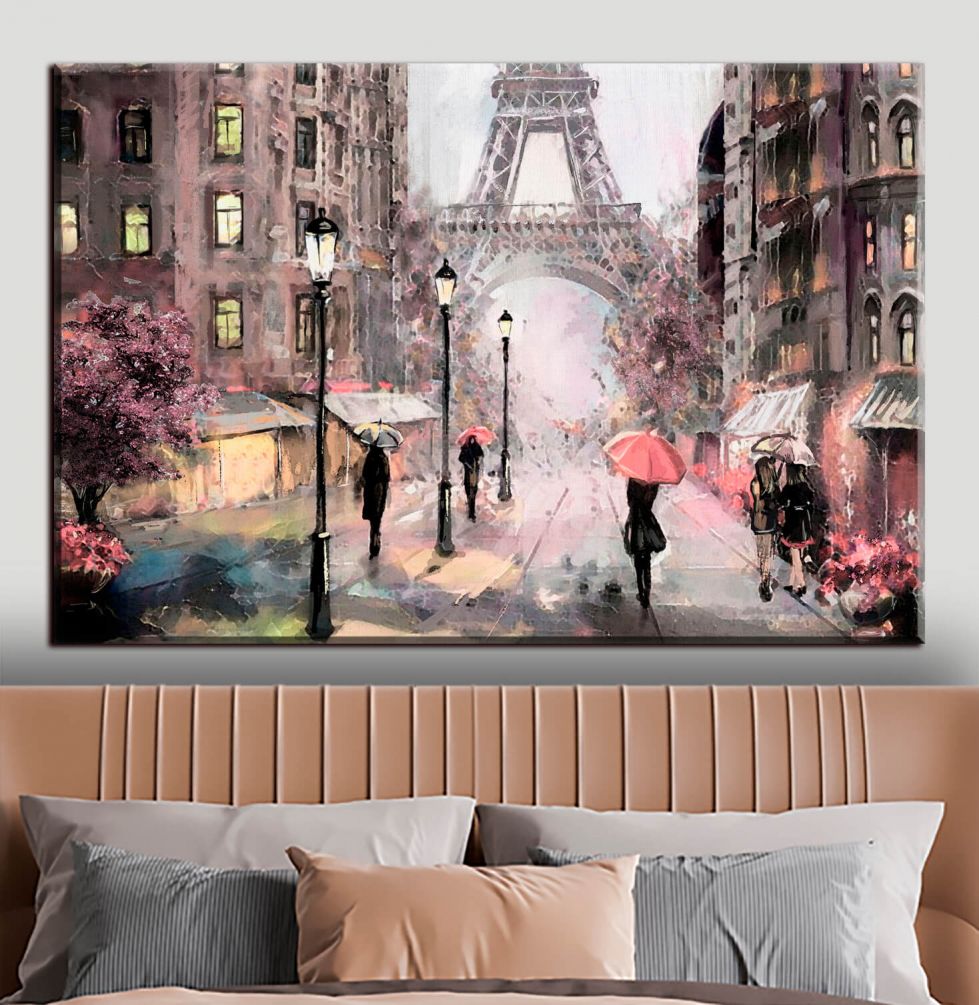 Картина Вид на улицу Парижа маслом Артикул s33719, купить картину на холсте ТМ Walldeco