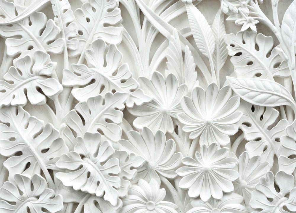Фотообои Белые листья Артикул 29903, купить фотообои на стену ТМ Walldeco