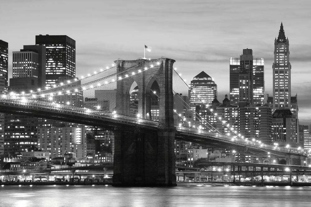 Фотообои Бруклинский мост на фоне большого города Артикул 3027, купить фотообои на стену ТМ Walldeco