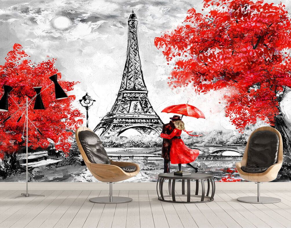 Фотообои Осень в Париже Артикул u12483, купить фотообои на стену ТМ Walldeco