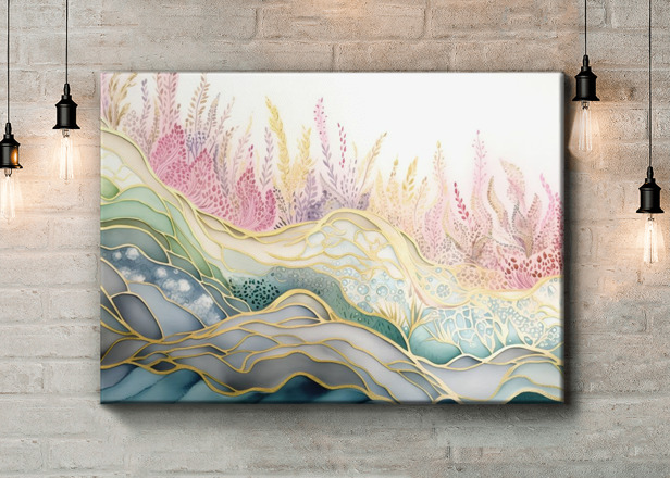 Картина Растения и абстракция Артикул s34426, купить картину на холсте ТМ Walldeco