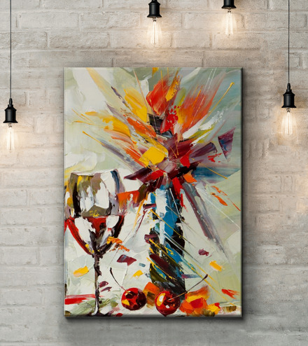 Картина Бокал с вином Артикул 4604, купить картину на холсте ТМ Walldeco