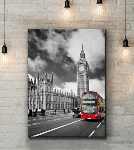 Картина Красный автобус Артикул 10616, купить картину на холсте ТМ Walldeco