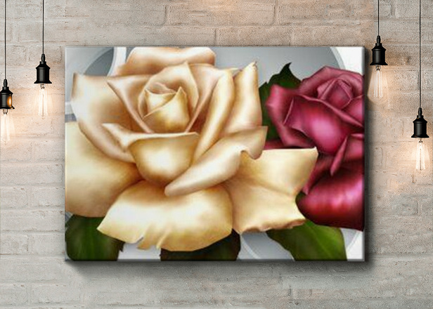Картина Шикарные розы Артикул dec_15249, купить картину на холсте ТМ Walldeco