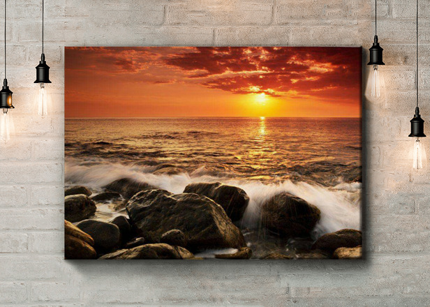 Картина Большие камни на берегу Артикул 12291, купить картину на холсте ТМ Walldeco
