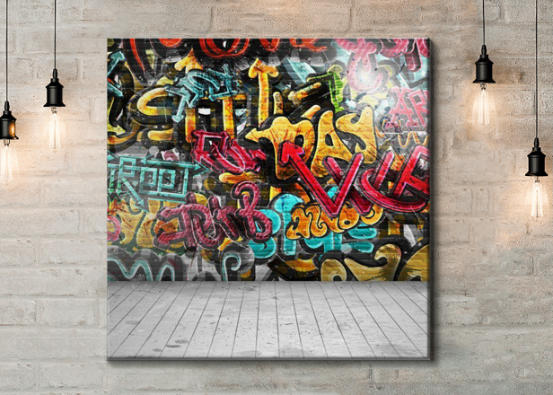 Картина Разноцветное граффити Артикул 20600, купить картину на холсте ТМ Walldeco