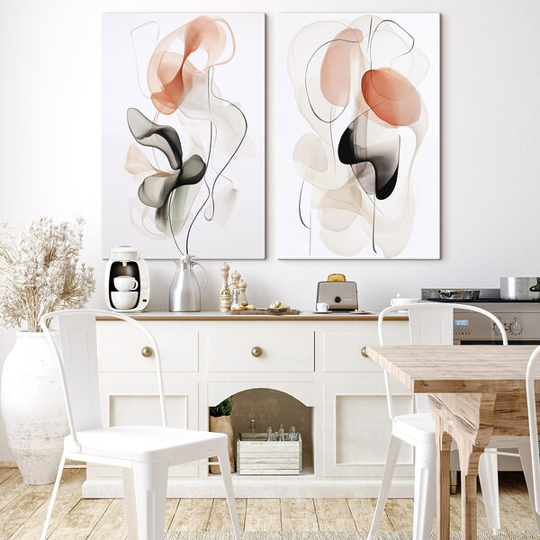 Fluid shapes in soft hues