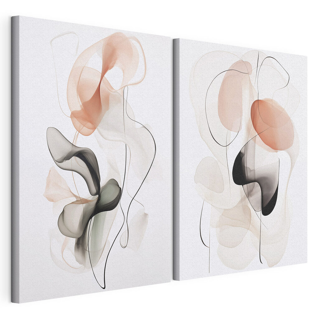 Fluid shapes in soft hues